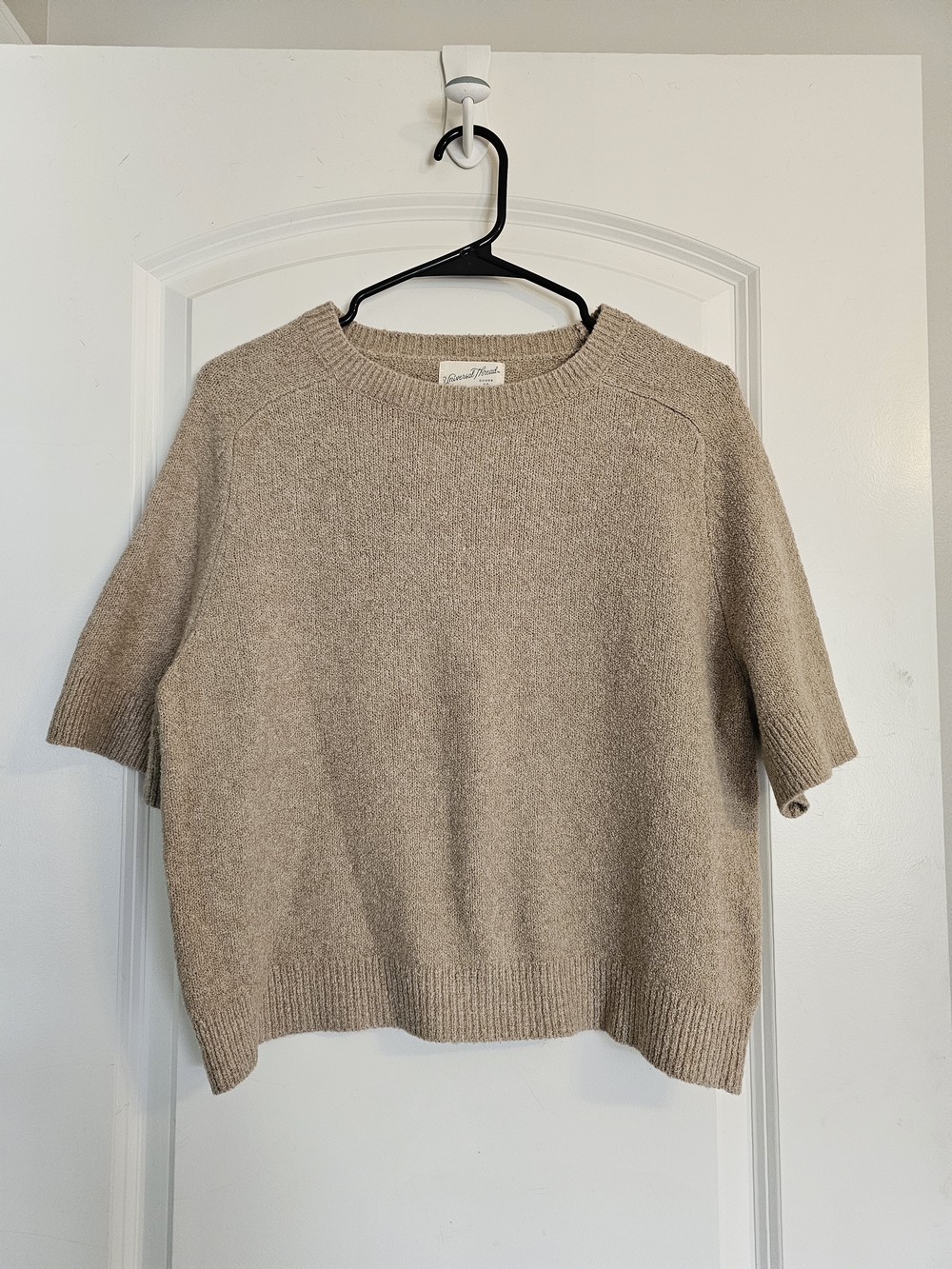 Universal Thread Short-Sleeve Crewneck Sweater in Taupe
